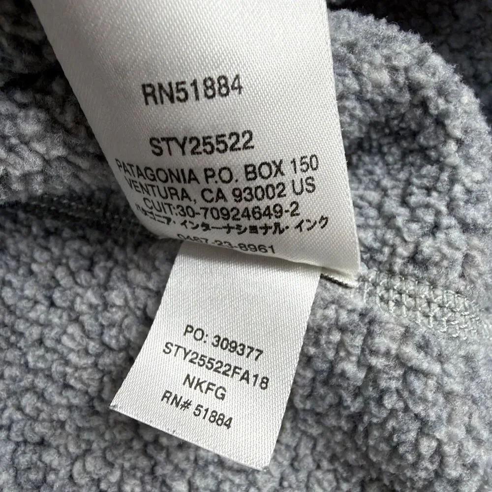 Patagonia Better Sweater Men's 1/4 Zip Fleece Pullover NICKEL / FORGE GREY S